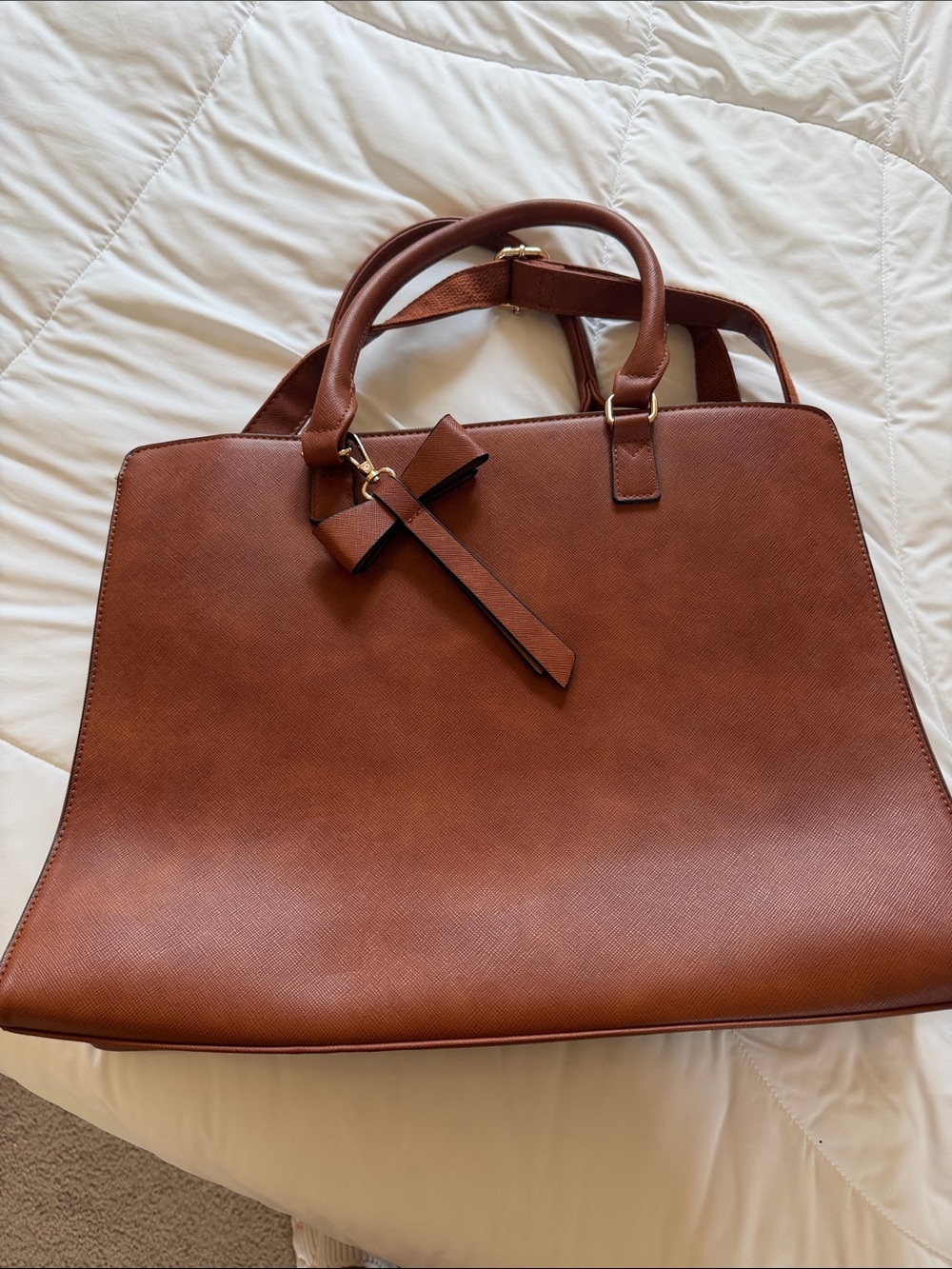 Classic Structured Tote Bag in Brown
